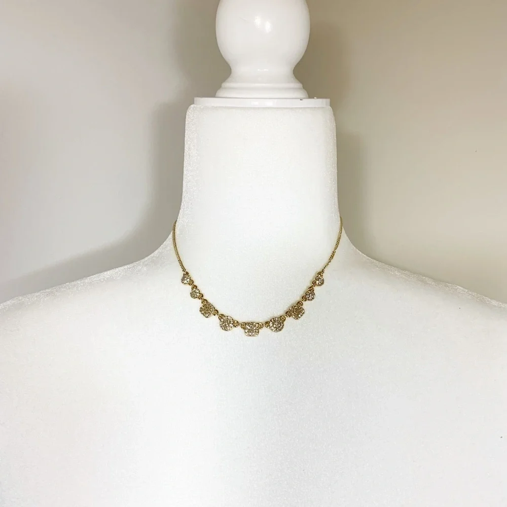 DKNY Gold-tone Pave Geometric Collar Necklace